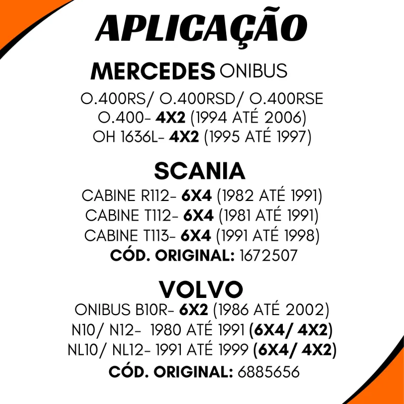 Luva Cardan Vw 2uu521353/ Navistar 9.800/ Volvo 6885656/ Ford Cargo/