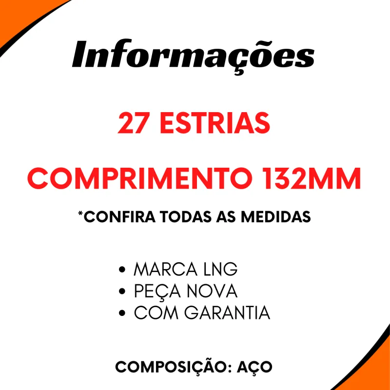 Ponteira Cardan (Tras) Gm/ Ford/ Valtra 27 Estrias (Encaixe Tubo 47,8