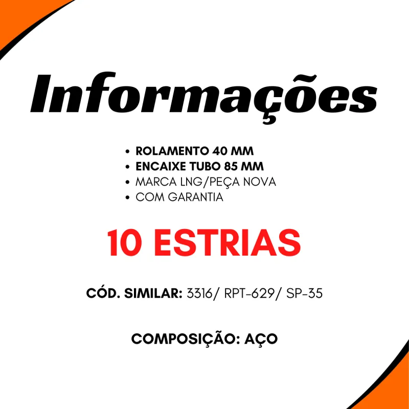 Ponteira Cardan (C/Rosca) Gm D68/ D78/ Agrale 6.Otca/ 7500tdx/ 8500/