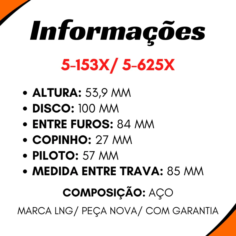 Flange Cardan (De Orelha) Linha Industrial 6 Furos Disco 100 Mm