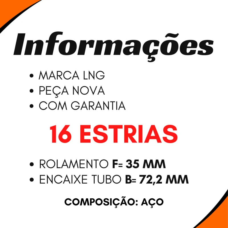 Ponteira Cardan (Intermediaria) Vw D400/ Gm Ac14/ Ac15/ Acd10/ Acd14/