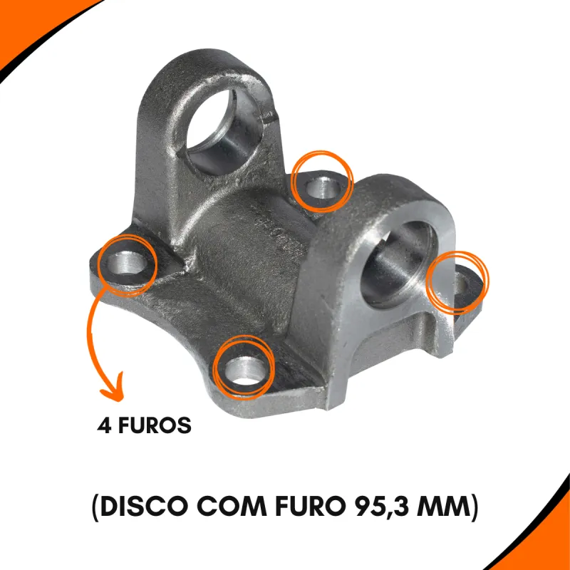 Flange Cardan (De Orelha) Gm S10/ Vw P400 4 Furos Disco C/C Furo 95,3