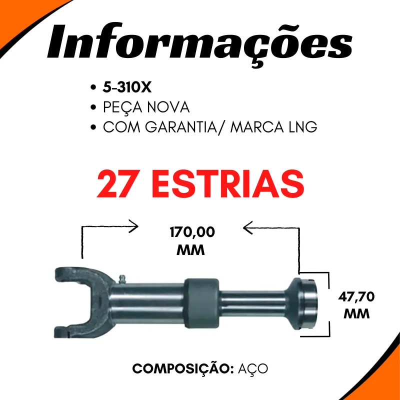Ponteira E Luva Cardan (Conjunto) Aço Ford Belina, Pampa/ Gm Opala/