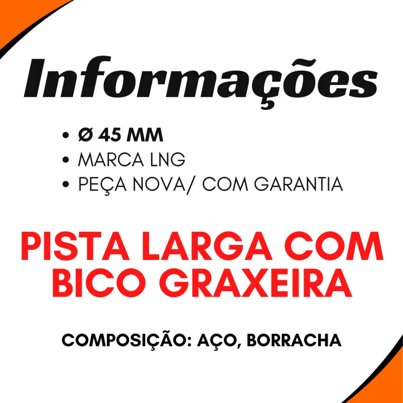 Rolamento C/ Borracha 45mm Pista Larga Gm Agrale Volvo Vw Iveco Ford