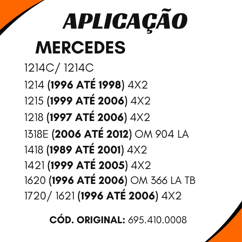 Luva Cardan Ford 1517e/ Agrale 13000/ Volvo Vm210/ Vw 2tg521353/ Mbb