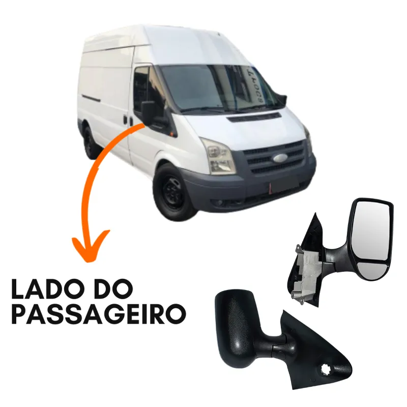 Espelho Retrovisor Dir. Eletr. Ford Transit Furgão (2010 A 2013)