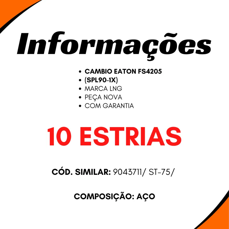 Terminal Câmbio Aço 10 Estrias Cargo 1317e/ 1517e/ (2005...)