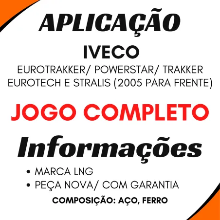 Jogo Completo Suporte Tapa- Sol Iveco Stralis Eurotech (2005...)