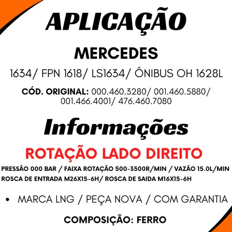 Bomba Direção Hidráulica Mbb 1634 000.460.3280/001.460.5880