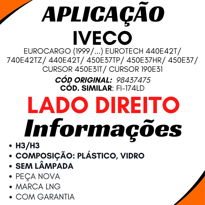 Farol Aux.Dir. Iveco Eurotech