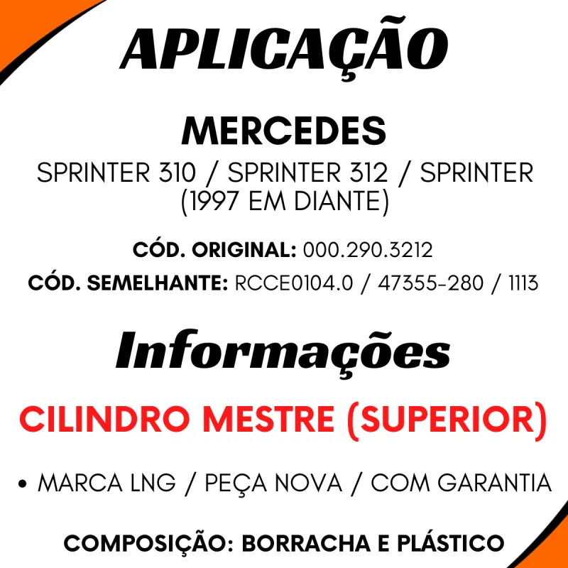 Cilindro Embreagem Sprinter 310/ 312 Mestre (Superior)