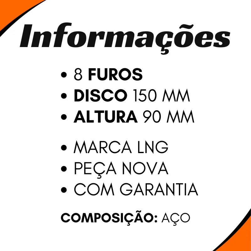 Flange Cardan (De Orelha) Mbb 2217/ 2219/ 2220 8 Furos Disco 150 Mm