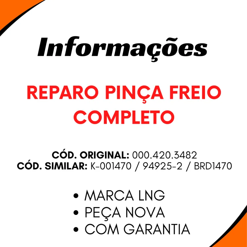 Reparo Pinça Freio Mbb Ls1938 1938s 1944s O.500 Todos Axor Scania