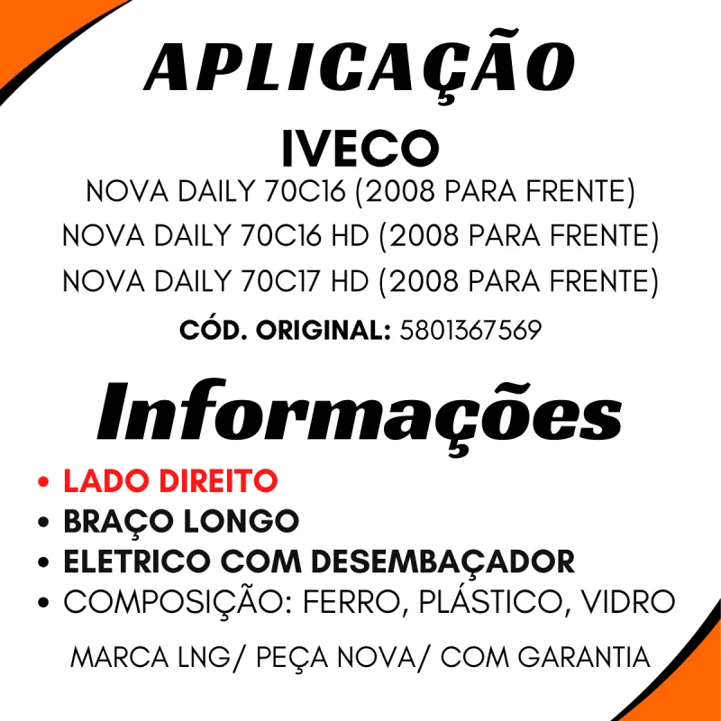 Espelho C/Desemb.Dir.Eletr.Nova Daily  (2008...)