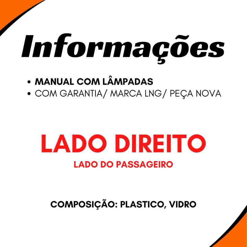 Farol Principal Dir. Iveco Nova Daily 35c14/ 35s14/ 40c14/ 40s16/