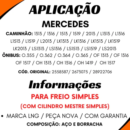 Cuica Freio Mmb Of1313/ Oh1313/ Oh1316/ Oh1517 Tds C/Cilindro Mestre