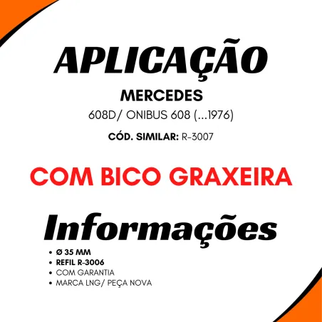 Rolamento C/ Borracha 35mm Mbb 608d (...76)/ Micro Ônibus 608