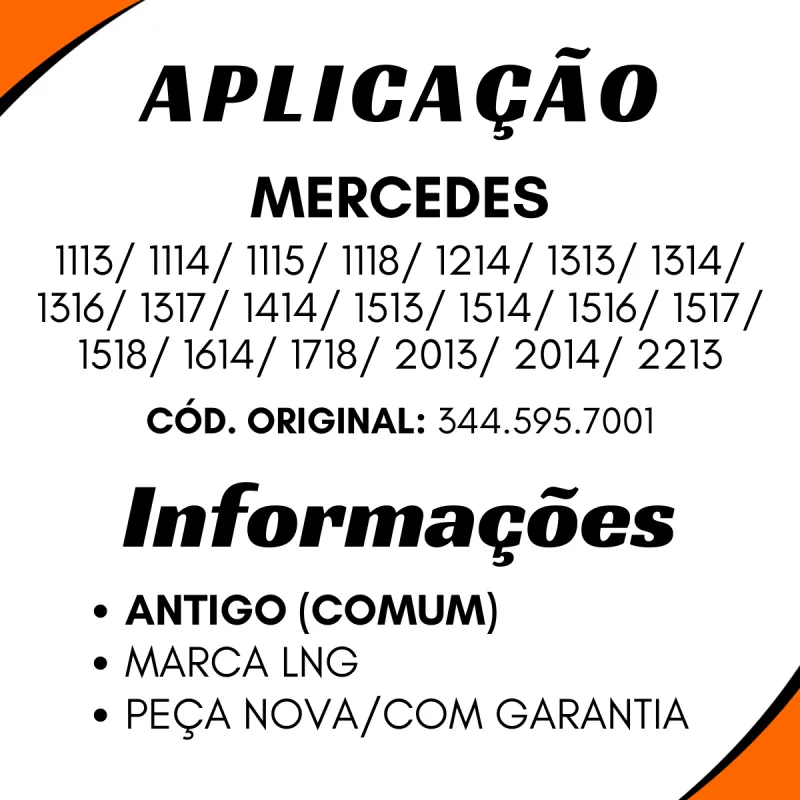Baliza Paralama Mercedes 1113 A 2213 Antigo (Comum)