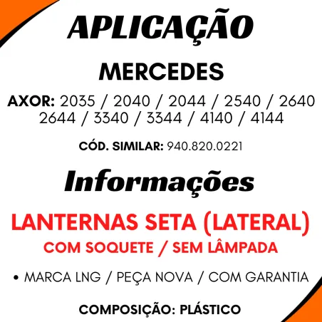 Seta Lateral Mercedes Axor Com Soquete