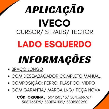Espelho Esq. C/Desemb.Compl Stralis/ Cursor/ Tector