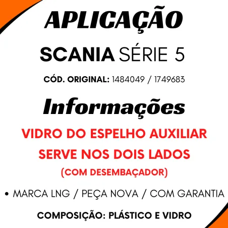 Vidro Espelho Auxiliar C/Desemb. Série 5
