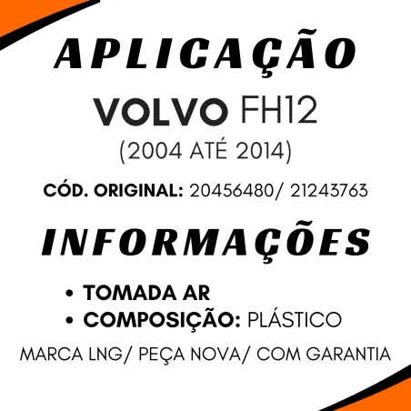 Duto Entrada Ar Cabine Volvo Fh12 Tomada Ar