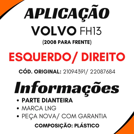Paralama Traseiro Volvo Fh13 (2008...) Fh4/ Fm4 Parte Diant.