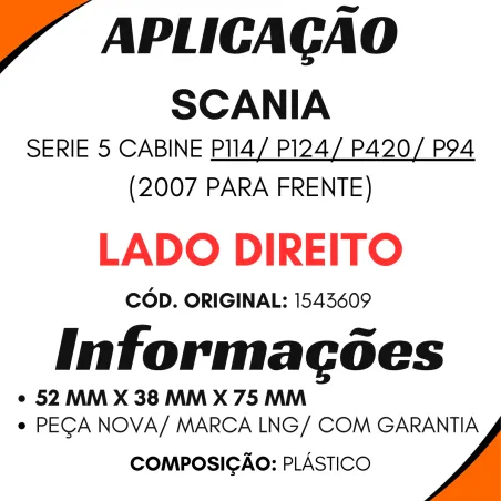 Defletor Lateral Dir. Scania Série 5 P94/ P114/ P124/ P420 (2007...)