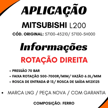 Bomba Direção Hidráulica Mitsubishi L200 57100-45210