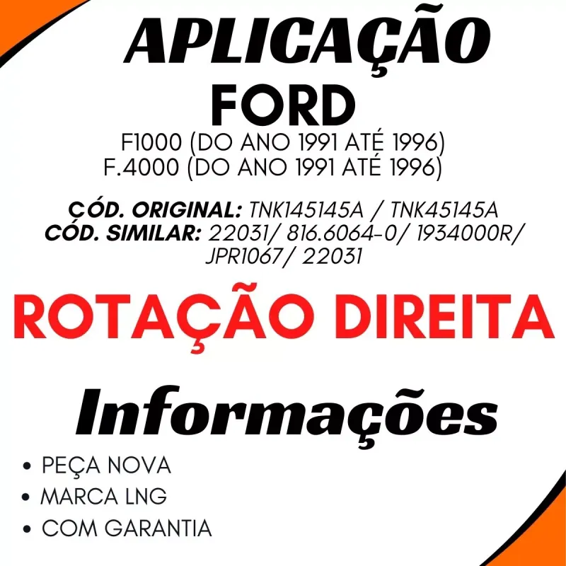 Bomba Hidráulica Ford F1000 (91/96) F4000 (91/96)