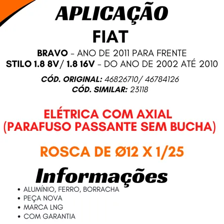 Caixa Direção Fiat Bravo Europeu (11/...) Stilo 1.8 8v/16v (02/10)