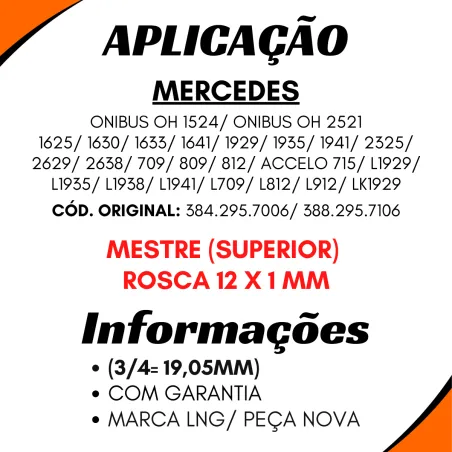 Cilindro Embreagem Mbb 709/ 809/ 812/ 912/ 1625/ 1630/ 1633/ 1641/