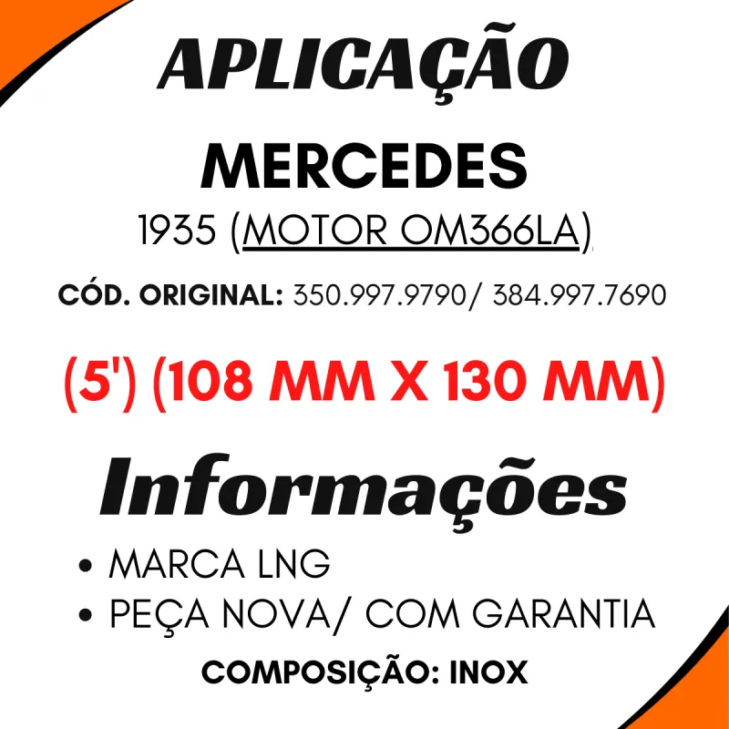 Kit 5 Abraçadeiras Mangueira Mbb 1935 Om366la  Intercooler