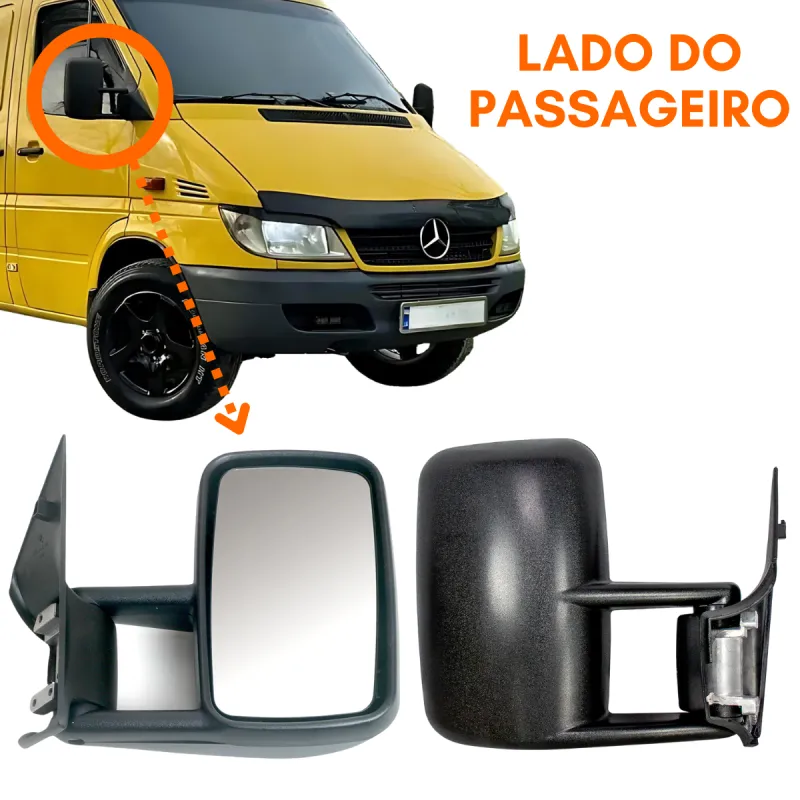 Espelho Retrovisor Dir. Manual Sprinter 310/ 312/ 313/ Cdi