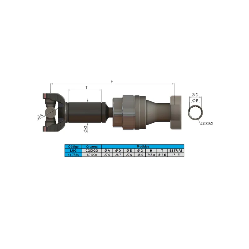 Cardan Completo Ranger Cabine Dupla 4x4 1l544a376xa