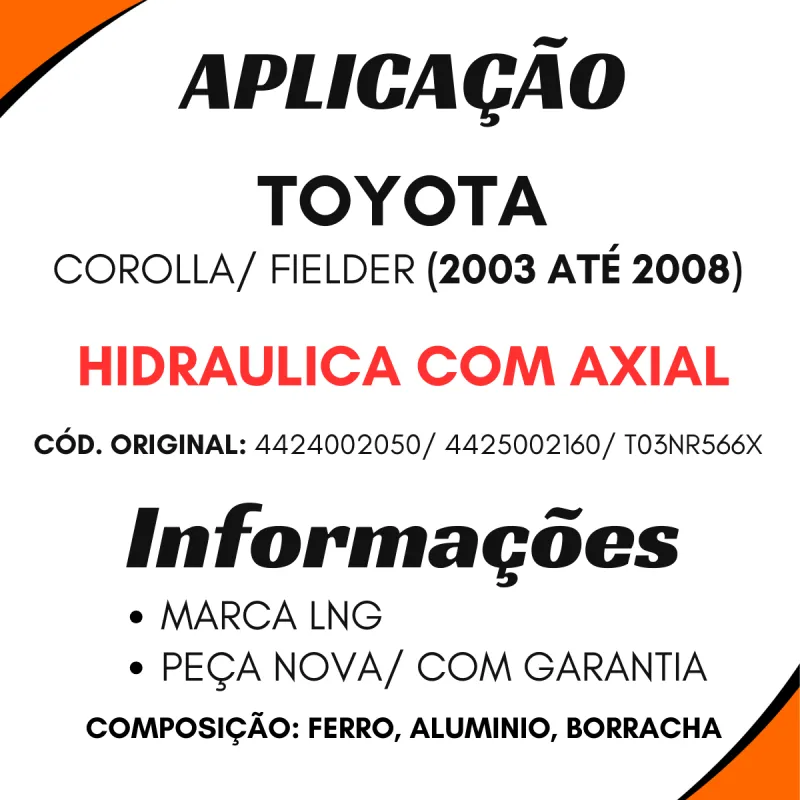 Caixa Direção Hidr. Corolla 06a08 Com Axial