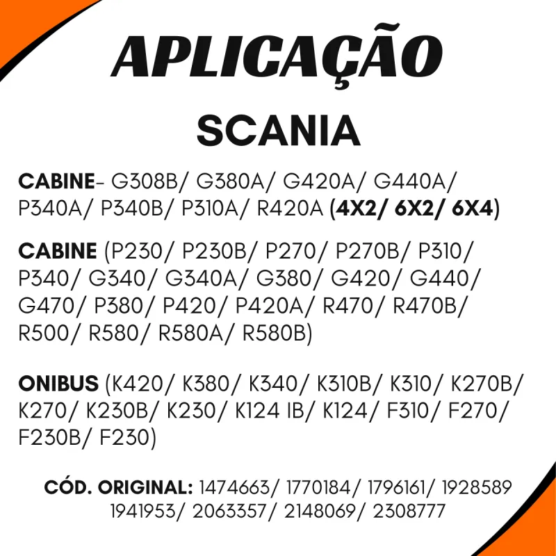 Válvula Apu Scania F230- F270- F310- G340- G380- G420- G440- G470-