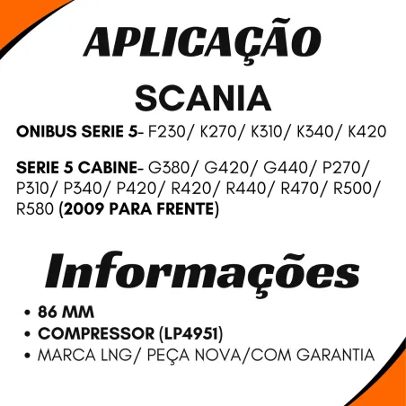 Reparo Compressor Ar Scania Série 5 (2009...) Compressor