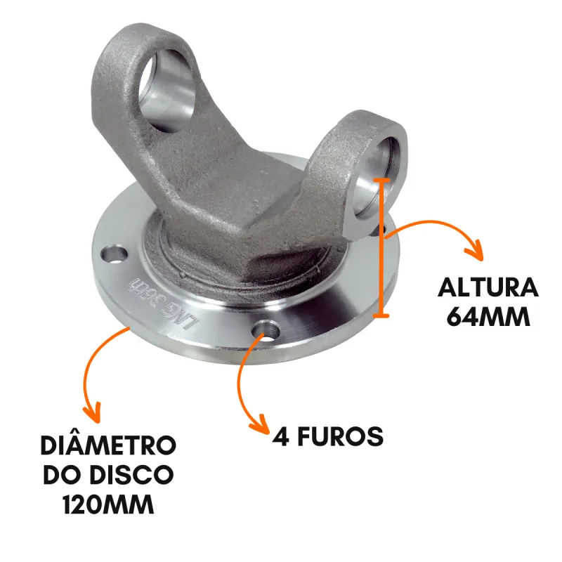Flange Cardan (De Orelha) Mbb Sprinter 312/ 142 4 Furos Adaptacao