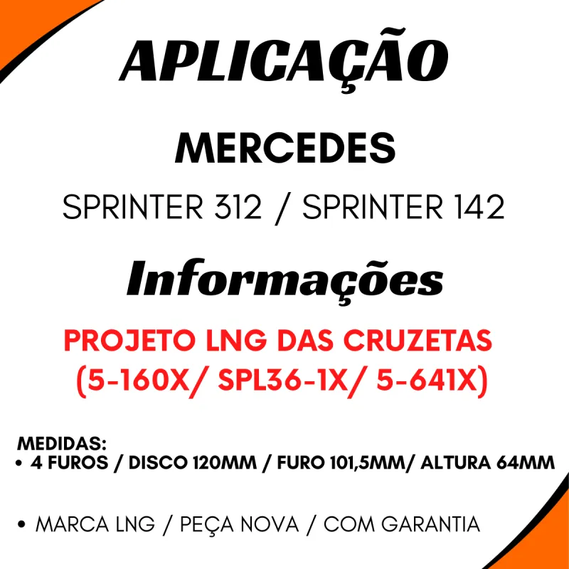 Flange Cardan (De Orelha) Mbb Sprinter 312/ 142 4 Furos Adaptacao