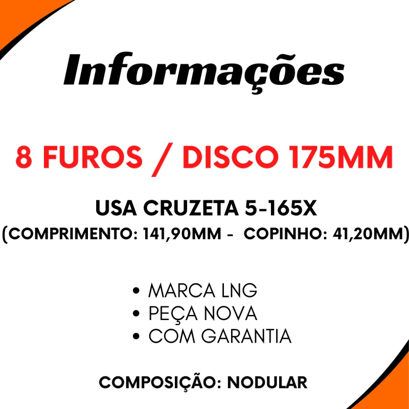 Flange Cardan (De Orelha) Volvo B58/ B58e/ Scania 76 (8 Furos)