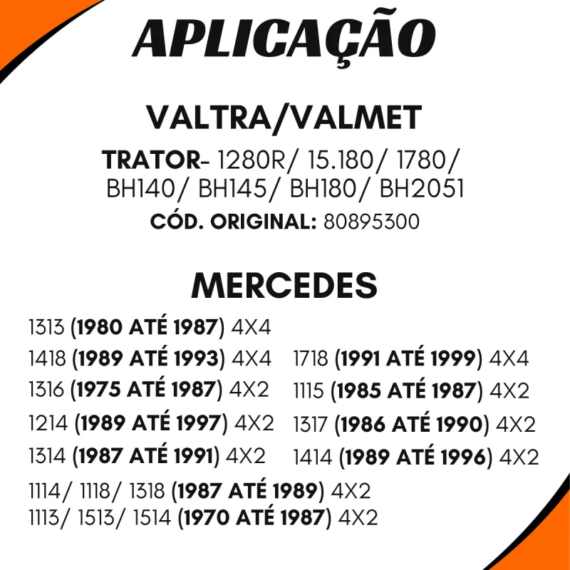 Ponteira Cardan (Tras) Mbb 3584110001/ Valtra 80895300 - 16 Estrias