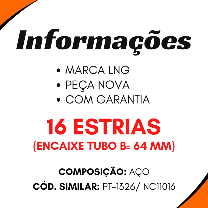 Ponteira Cardan (Tras) Mbb 3584110001/ Valtra 80895300 - 16 Estrias