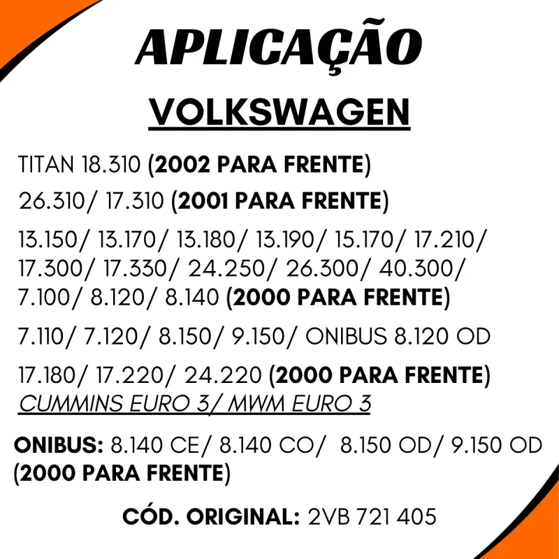 Cilindro Mestre Embr. Vw 7..100/ 8.140/ 9.150/ 13.150/ 13.170/