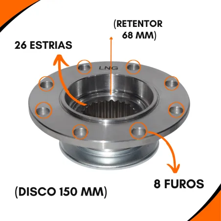 Flange Diferencial Mbb 1519/ 2219 8 Furos 26 Estrias Ret. 68 Mm