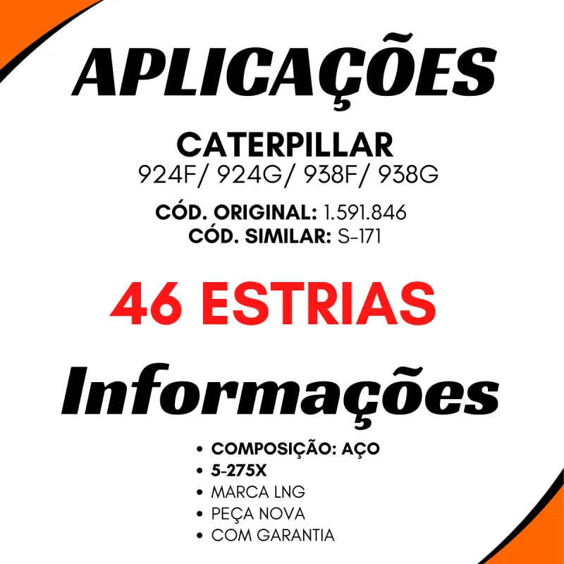 Terminal Diferencial Aço 46 Est. Cater 924f/ 924g/ 938f/ 938g