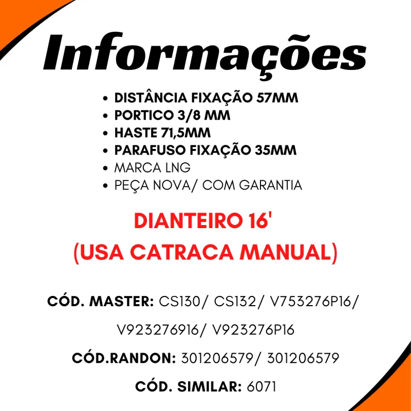 Cuica Freio Diant 16 Agrale Ford Volkswagen