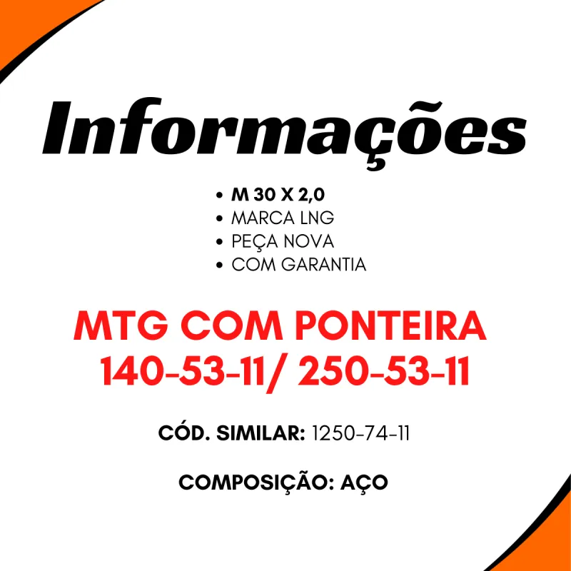 Kit 2 Porcas Cardan 30 X 2,0 Volvo Mbb Iveco Mitsubishi