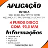 Flange Cardan (De Orelha) Hilux 3.0 Cd 4x4/ Srv 2.7 Diesel Mecanica