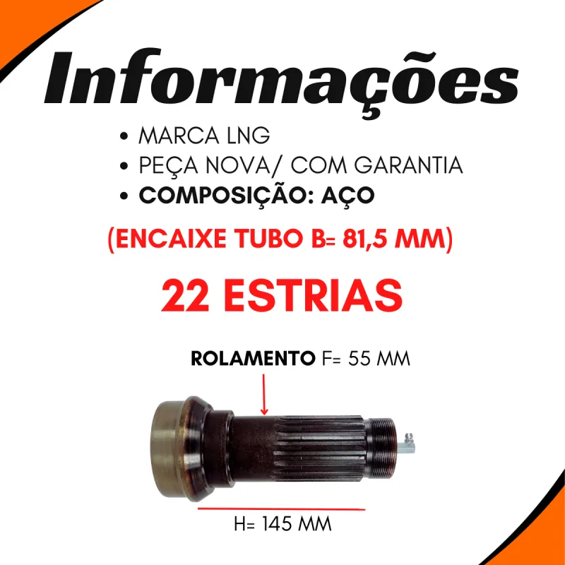 Ponteira Cardan (C/Rosca) Scania Br111/ F112/ F113/ L101/ L110/ L111/